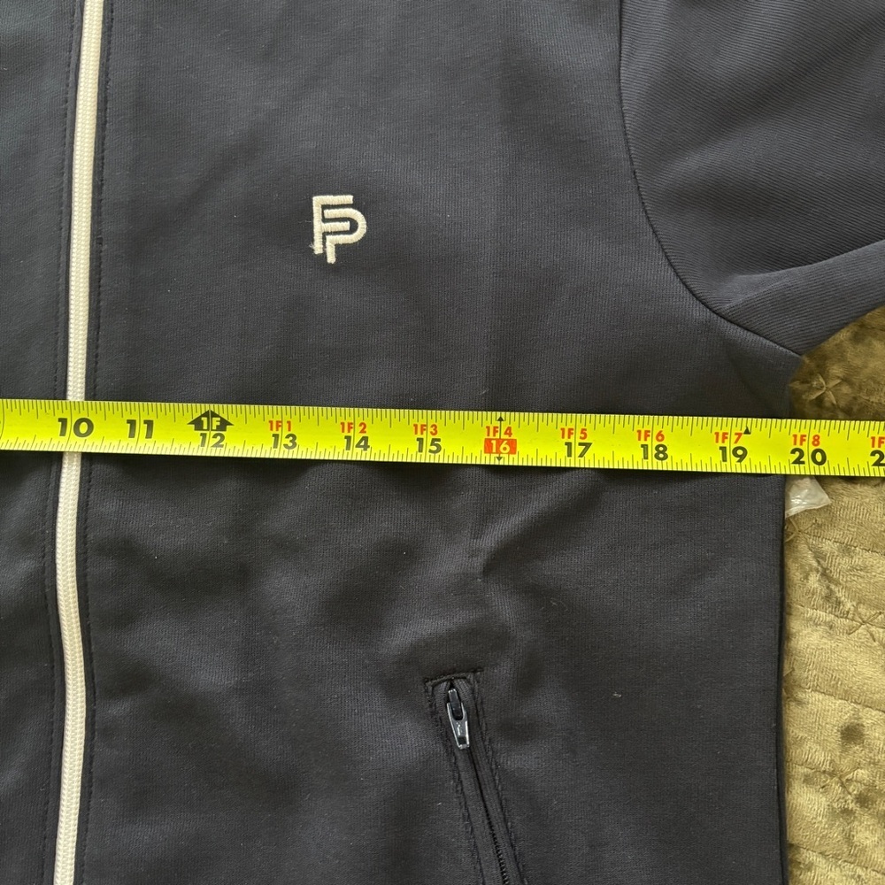 Flint Park Men's Court tennis zip-up athletic jacket navy blue small mock neck - Picture 8 of 10